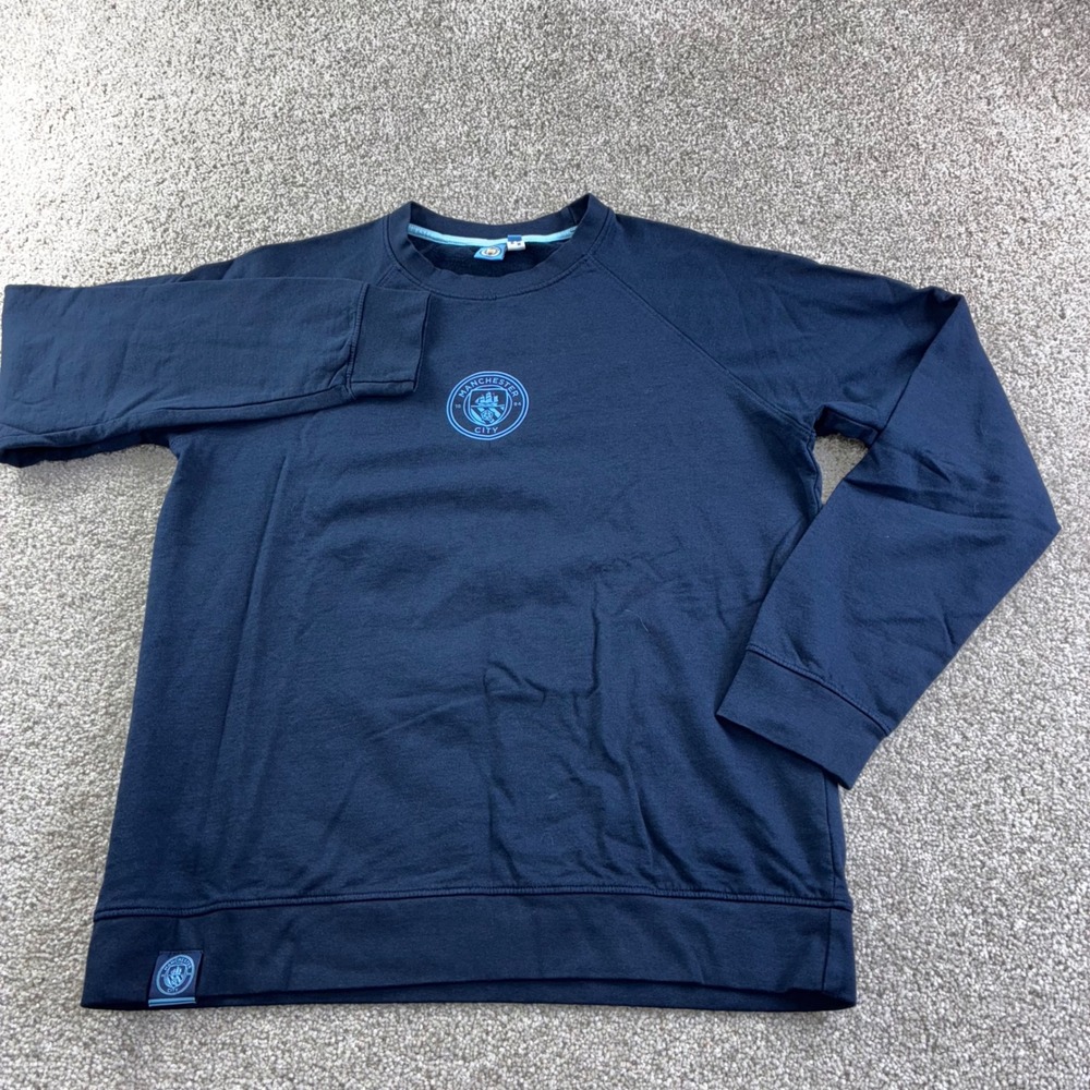 Manchester City FC‎ Mens S Sweatshirt Navy Blue Crewneck Pullover Top Size S